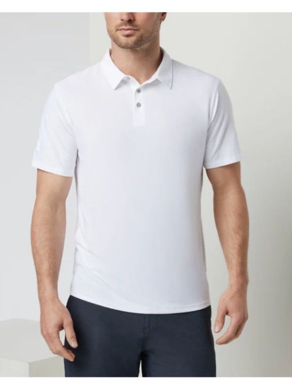 Men’s VUORI Strato Tech Polo Short Sleeve Shirt White